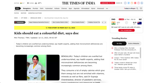 Kids should eat a colourful diet, says doc