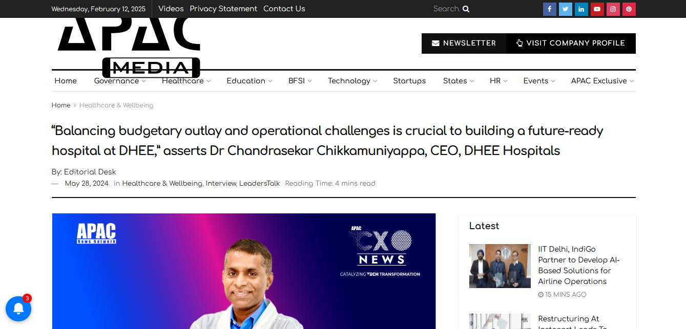 Balancing budgetary outlay and operational challenges is crucial to building a future-ready hospital at DHEE